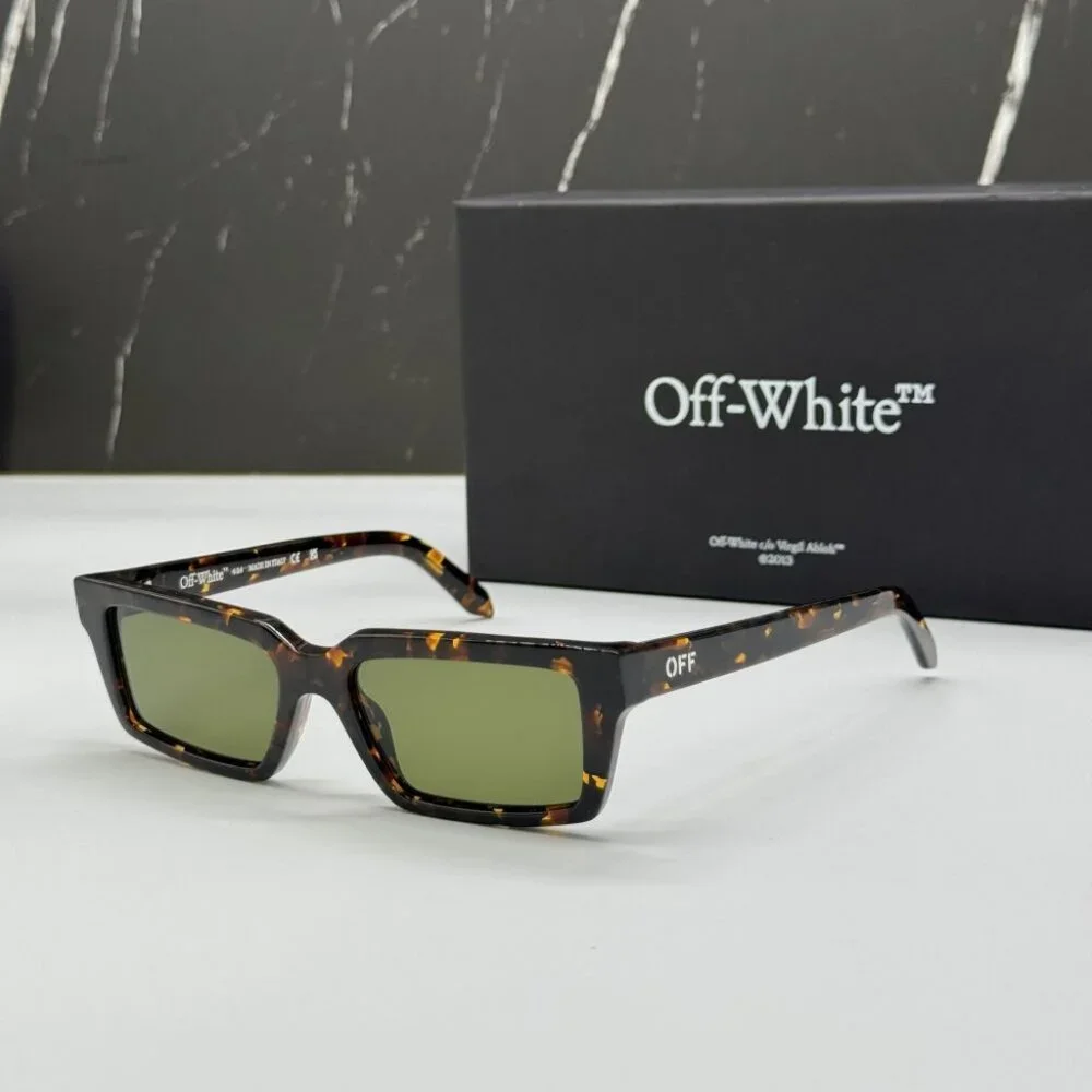 NEW OFF-WHITE OERI13A WARREN 6055 SUNGLASSES UNISEX HAVANA SQUARE EYEWEAR